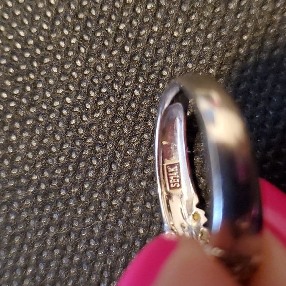 Macys Diamond 3 Row 14k White Gold Ring - Size 6 Used - Picture 9 of 12